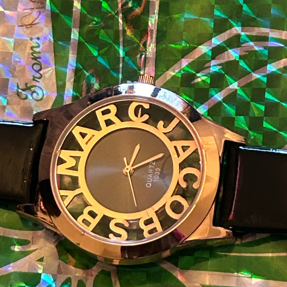 Marc Jacobs Gold-Tone and Black Quartz Watch